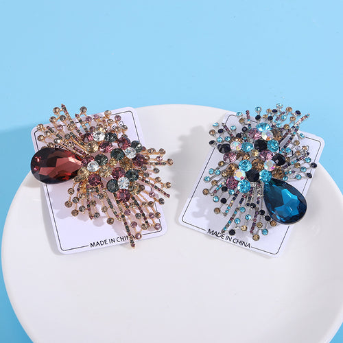 Crystal Burst Brooch with Teardrop Accent shown in a closer product view