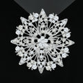 Layered Crystal Sunburst Brooch In Gold And Silver Tones view 3
