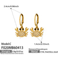 Gold and Silver Tone Pave Crab Charm Hoop Earrings view 10