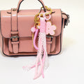 Flower Lace Tassel Keychain Heart Carabiner Bag Charm view 3