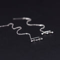 Silver and Gold Tone Diamond Shape Threader Earrings view 3