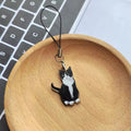 Acrylic Black White Cat Keychain Phone Charm 2 Attachments view 6