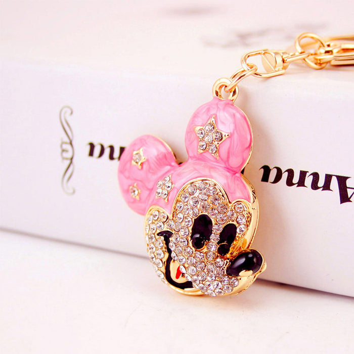 Cute Mouse Head Keychain, Zodiac Animal Car Key and Bag Charm