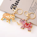Rhinestone Elephant Keychain Heart Metal Crystal Bag Charm view 2