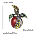 Jeweled Enamel Pomegranate Brooch Pin in Red or Purple view 6