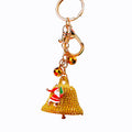 Jeweled Christmas Bell Keychains in Red Yellow and Green Single or Double Sets view 5