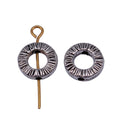 Radiating Texture Ring Metal Beads in Antique Silver Tone view 4