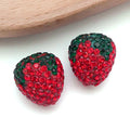 Four-Size Red Rhinestone Strawberry Clay Bead Collection view 8