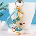 Jeweled Mouse Character Keychain in Pink and Blue Dress Options view 3