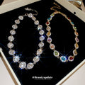 Teardrop Crystal Halo Choker Multicolor Clear Variants view 1