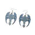 Silver Tone Gothic Cross and Praying Hands Acrylic Hook Earrings view 5