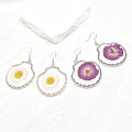 Pressed Flower Resin Drop Earrings Shell Lace 5 Styles view 3