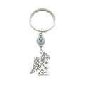 Silver-Tone Winged Angel Keychain With Cross Bead And Split Ring view 6