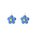 Ten Color Woven Five Petal Flower Long Hook Earrings view 10