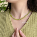 Green Olivine Chip Stone Bracelet Gold Clasp Adjustable view 2
