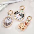 Padded Embroidered Animal Keychains with Snap Hooks in Three Designs view 1