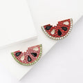 Rhinestone Watermelon Slice Brooch in Pink and Red view 1