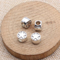 Raised Star Round Large Hole Metal Bead for Jewelry Making view 2