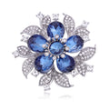 Flower Crystal Two Designs Metal Brooch Pin 4.5 cm view 1