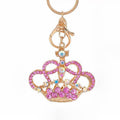 Rhinestone Crown Keychain Gold Metal Crystal Bag Charm view 5