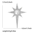 Gold Silver Pearl Rhinestone Eight Point Star Brooch view 7