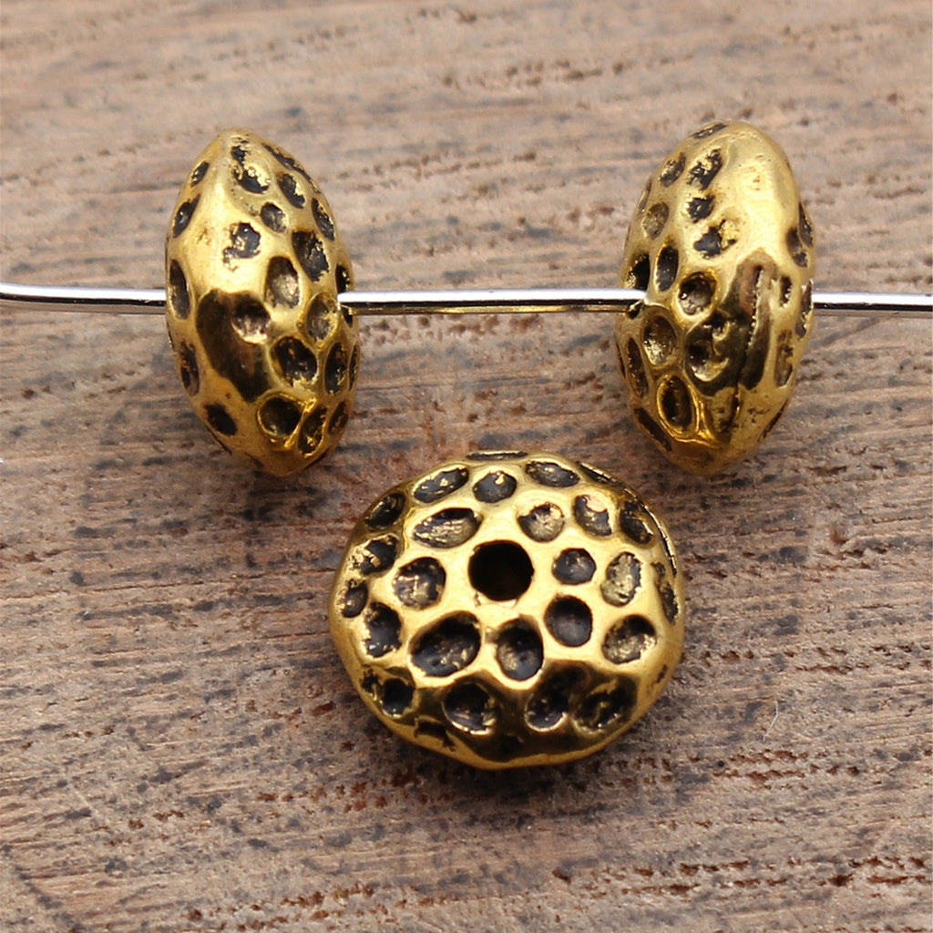 10x10x5mm 1.6g Multi-Color Zinc Alloy Hammered Round Spacer Beads for DIY Bracelet Making