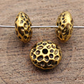Hammered Round Small Hole Metal Spacer Beads in Two Finishes view 4