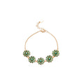 Gold Five Flower Zircon Daisy Chain Bracelet Adjustable view 5