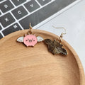 Pink Flying Pig Enamel Dangle Earrings White Wings 2 Styles view 4