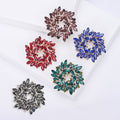 Marquise Crystal Leaf Wreath Brooch in Five Rich Colors view 3
