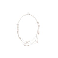 Layered Silver Tone Necklace With Pearl Drop Details view 5