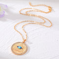 Gold and Silver Tone Geometric Crystal Evil Eye Necklaces view 2
