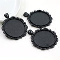 Petal Border Round Pendant Bezel Blank for Cabochon Craft view 3