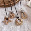 Woven Pendant Cord Necklaces in Four Rustic Shapes view 2