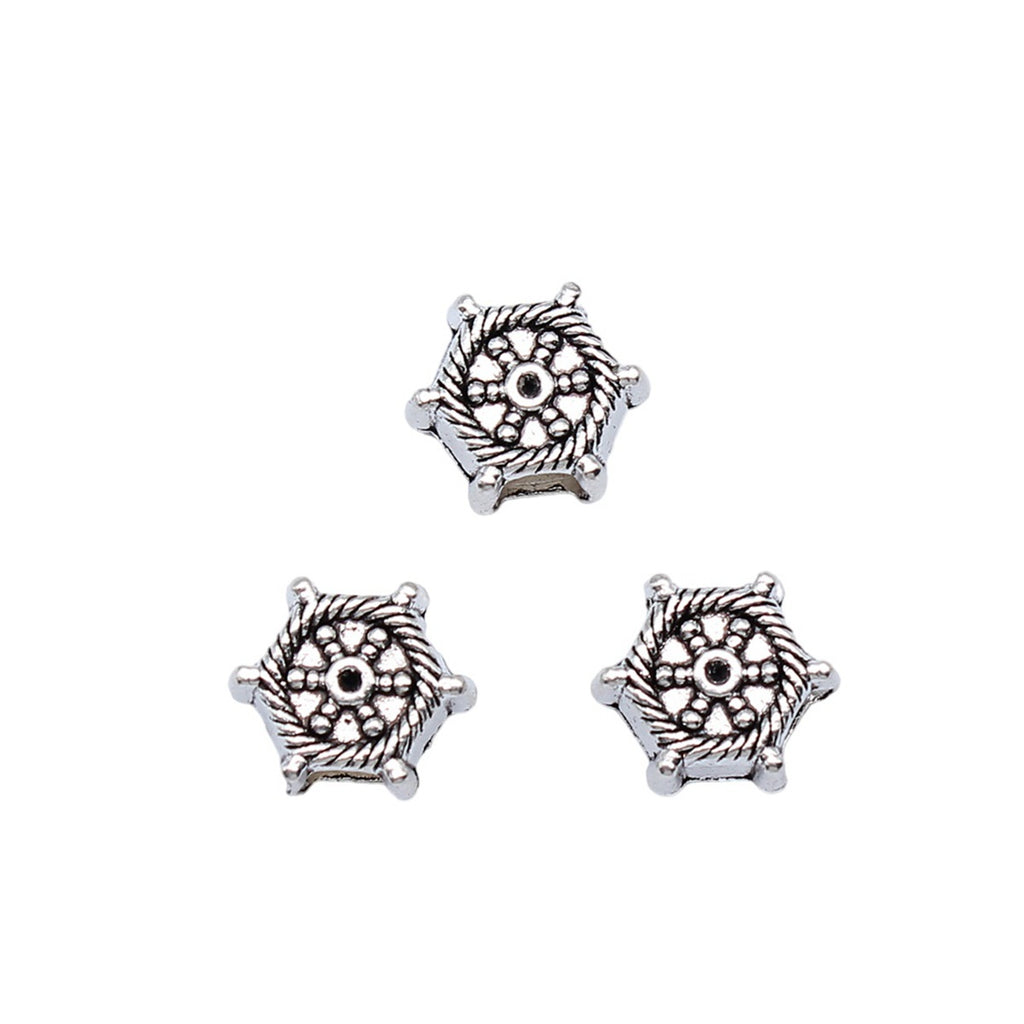 11x12mm 2g Antique Silver Zinc Alloy Ship Wheel Large Hole Beads for Necklace Bracelet Making