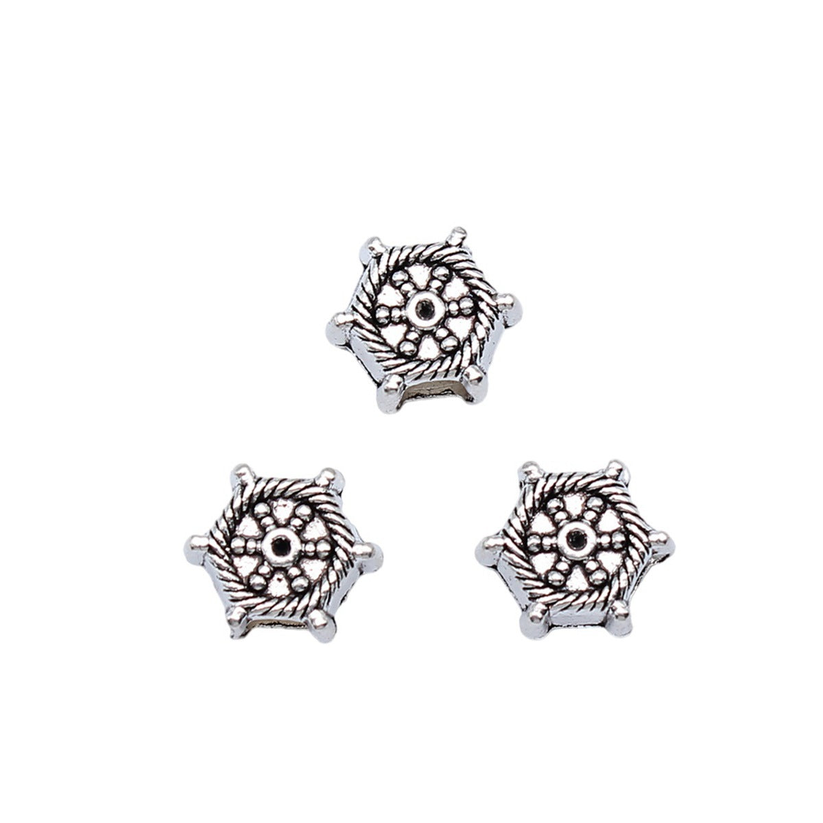 11x12mm 2g Antique Silver Zinc Alloy Ship Wheel Large Hole Beads for Necklace Bracelet Making