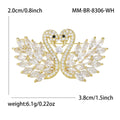 Double Swan Rhinestone Brooch in Four Colors Decorative Lapel Pin view 6
