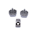 Crown Shaped Silver Tone Large Hole Spacer Beads For Jewelry Making view 4