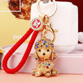 Jeweled Poodle Keychains in Multiple Crystal Colors and Loop Styles view 2