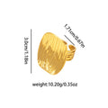 Large Wavy Square Face Open Ring in Gold Tone or Silver Tone view 6