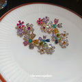 Multicolor Floral Vine Statement Stud Earrings Statement Pair view 4