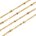 Beaded Metal Chain in Steel and Gold Tone Size Options view 7