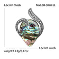 Silver Tone Shell Effect Teardrop Brooch With Double Scrolls view 6