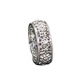 Silver Wide Filigree Floral Band Ring Clear Stones Sizes 6-10 view 4