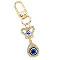 Gold Crystal Evil Eye Keychain With Butterfly And Bear Charm view 5
