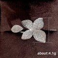 Clear Crystal Leaf Flower Silver Tone Brooch Polished Jewelry Accessory view 4