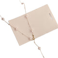 Gold Tone Spaced Pearl Y Lariat Necklace Drop Station Pearls view 5