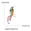 Enamel Bird Brooch With Pearl Rhinestones Pink Or Green view 4