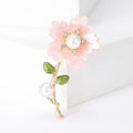 Translucent Flower Stem Brooch in Soft Pink or White view 6