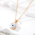 Gold Tone Black and White Druzy Round Blue Evil Eye Pendant Necklaces view 2